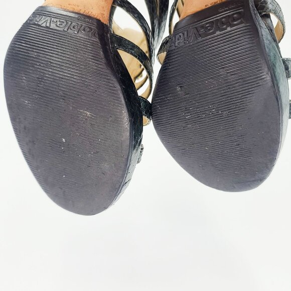 JIMMY CHOO Heels Green ELAPHE Gladiator Snakeskin Caged Sandals Size 36.5 - Picture 6 of 7